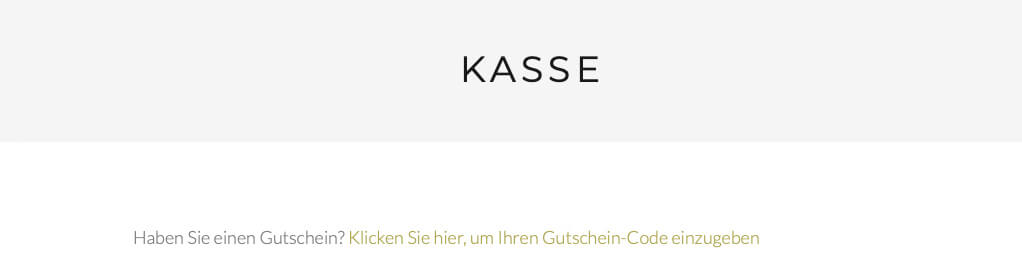 Gutschein einlösen Schritt 1