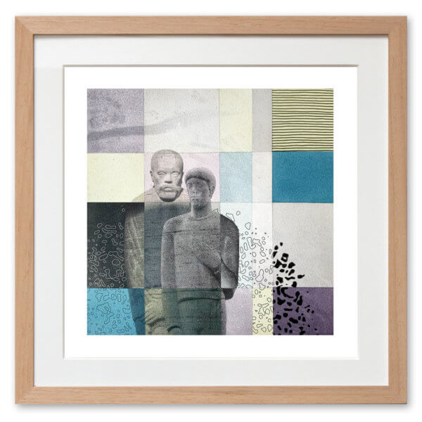Qunstwerk - Malerei gerahmt | Lehrer und Schüler (Hommage an Alexander Zschokke) - Acryl, Transfer und Tusche auf Papier
