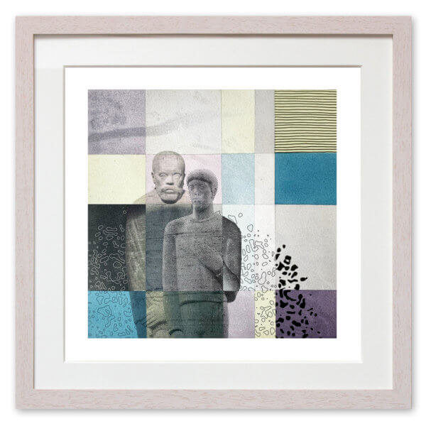Qunstwerk - Malerei gerahmt | Lehrer und Schüler (Hommage an Alexander Zschokke) - Acryl, Transfer und Tusche auf Papier