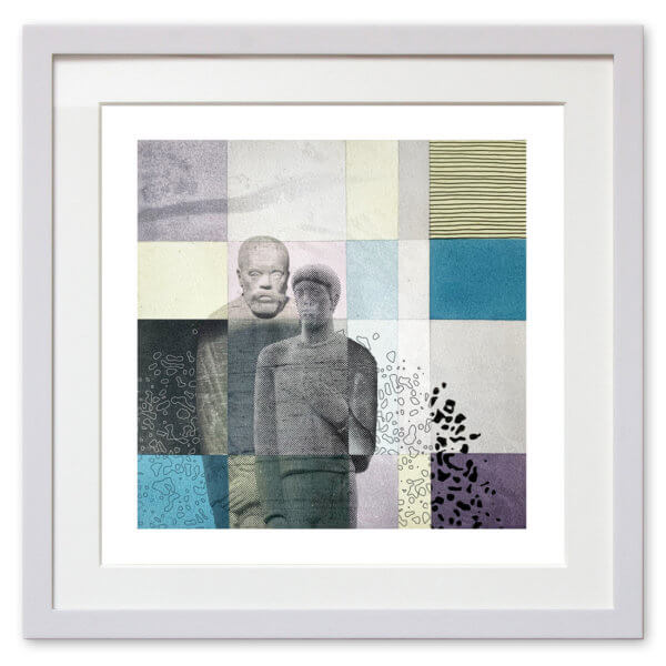 Qunstwerk - Malerei gerahmt | Lehrer und Schüler (Hommage an Alexander Zschokke) - Acryl, Transfer und Tusche auf Papier