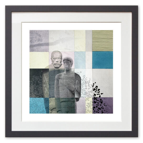 Qunstwerk - Malerei gerahmt | Lehrer und Schüler (Hommage an Alexander Zschokke) - Acryl, Transfer und Tusche auf Papier