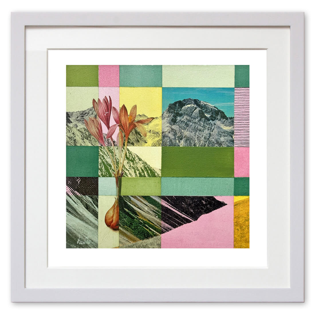 Qunstwerk - Malerei gerahmt | Herbstwanderung - Acryl, Transfer und Tusche auf Papier