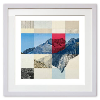 Qunstwerk - Malerei gerahmt | Alpine Landschaft, Schijenstock - Acryl, Transfer und Tusche auf Papier
