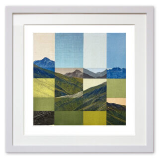 Qunstwerk - Malerei gerahmt | Alpine Landschaft - Val dal Botsch - Acryl und Transfer auf Papier